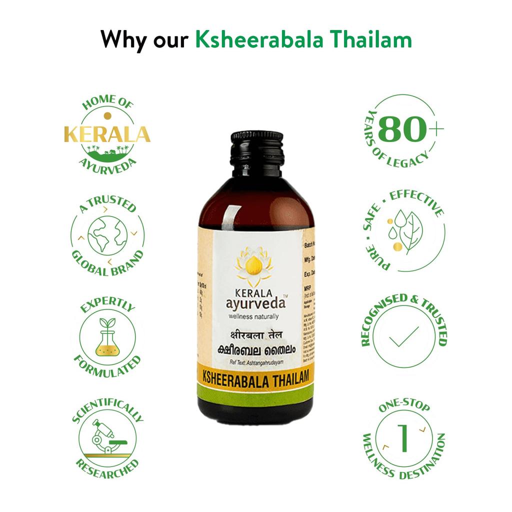Kerala Ayurveda Ksheerabala Thailam 200 Ml Foot Massage Oil For Relaxation Sleep Support And Stress Relief Night Ritual