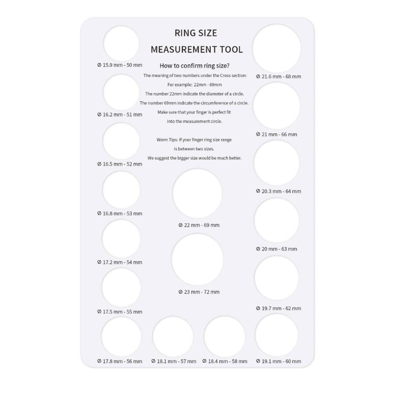 

5pcs Ring Measuring Card Board Circumference Card Table American European Size Screening Tool Finger Circumferences 1