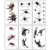 3D Spider Scorpion Temporary Tattoo Stickers Halloween Fake Tattoo Body Art