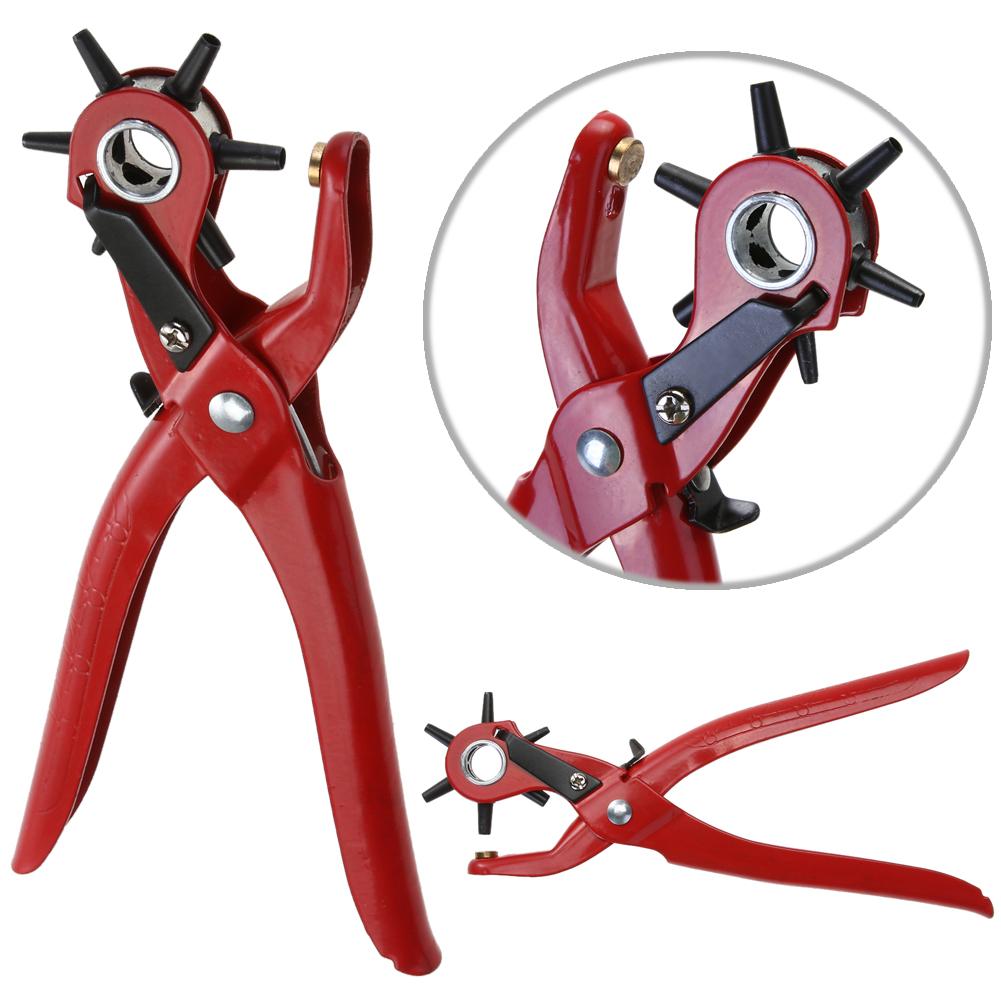Belt Hole Puncher 6 Hole Size Leather Punch Machine Professional Leather Hollow Puncher for Watch Band Belt Leather Strap