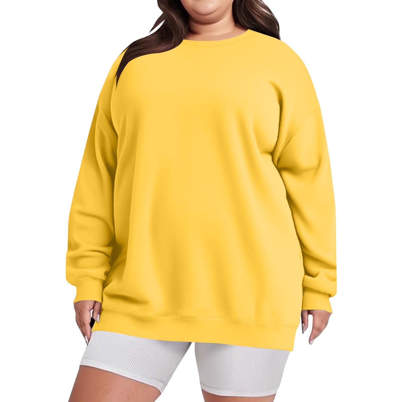 Толстовка большого размера для женщин оверсайз с круглым вырезом с длинным рукавом пуловер XL 1557₽