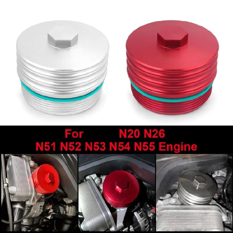 Aluminum Engine Oil Filter Cover Cap Spare Parts Fit for N20 N26 N52 N54 N55