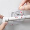 2Pcs Adhesive Wall Curtain Rod Holder Nail-Free Adjustable Clamp Hooks With Fixed Clip Hanging Rack
