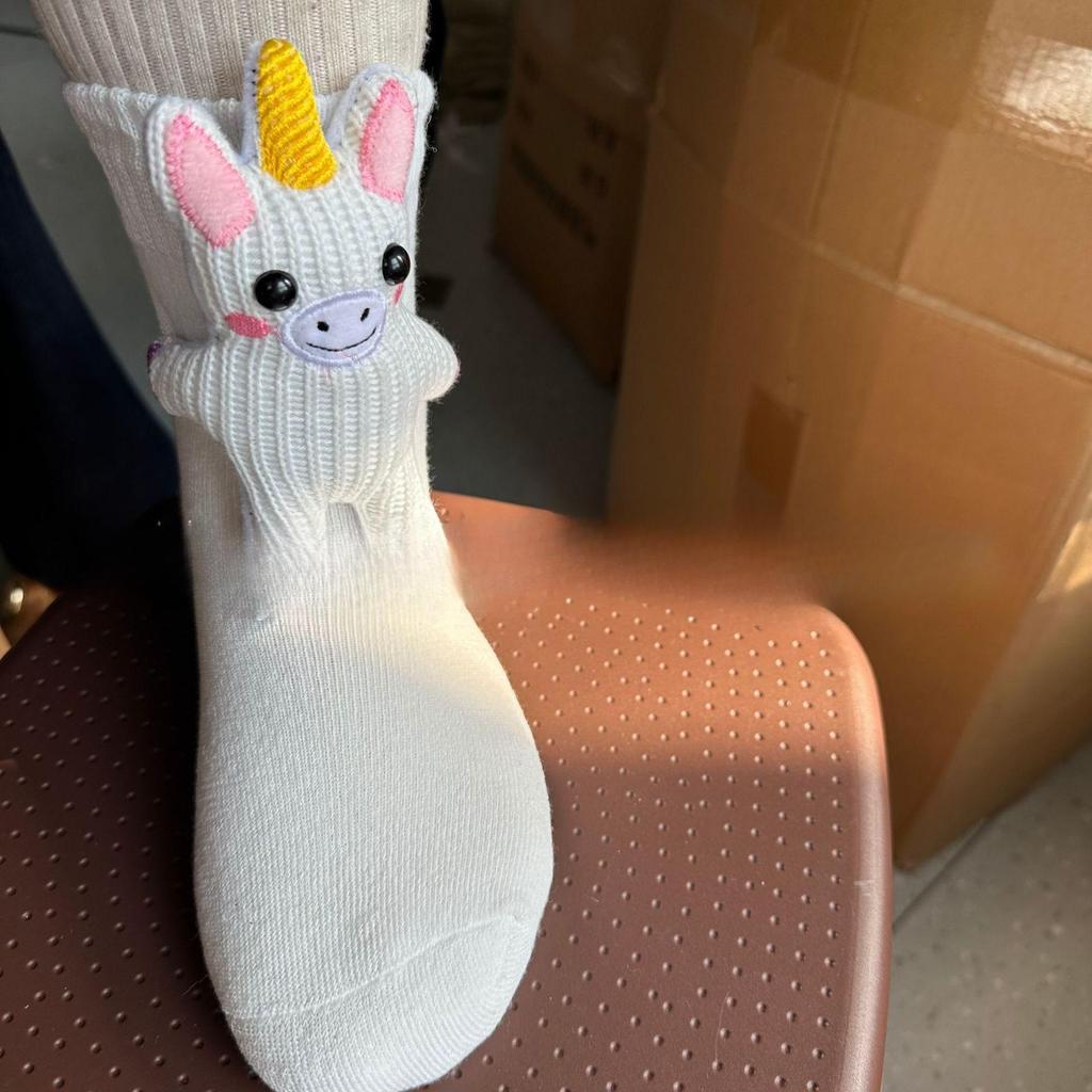 Chaussettes animaux, chaussettes de sol tricotées de Noël, chaussettes chaudes, chaussettes de sol mignonnes automne et hiver, une paire
