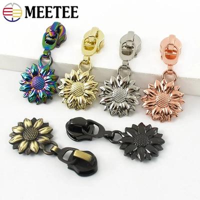 5/10/30 Stuks 5# Ritslipje voor Nylon Ritsen Kleding Tassen Decoratie Ritsen Schuiver Handvat Zonnebloem Ritsen Kop Reparatie Naaiben Benodigdheden
