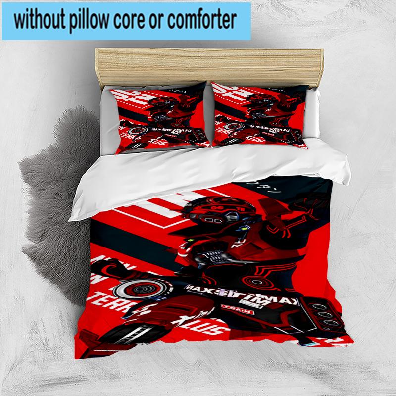 3PCS Red Black Apex Bedding Set,Including 1pc Duvet Cover And 2pcs Pillowcases Perfect for Bedroom, Dormitory, Fan Christmas gift