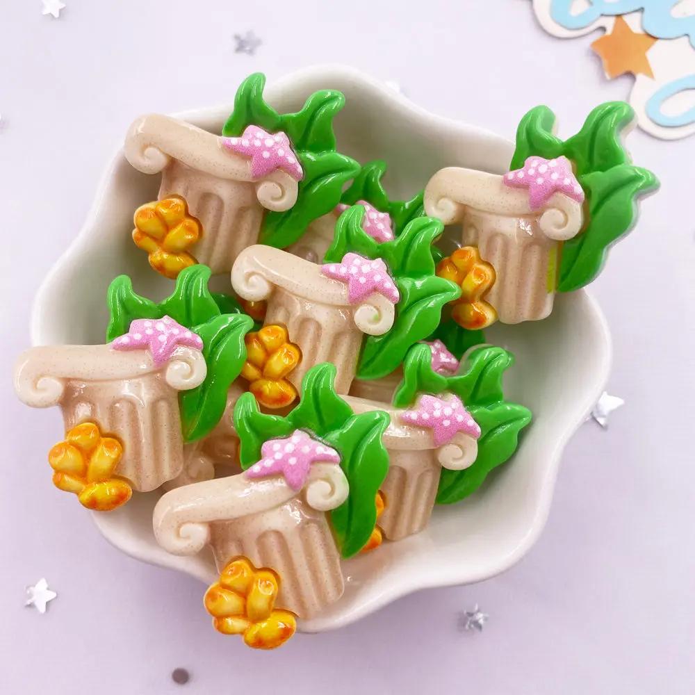 6ks Barevná pryskyřice Perlová mušle Hvězdice Mořské řasy Láhev na přání Truhla s pokladem 3D figurky Plochá záda Scrapbook DIY šperky