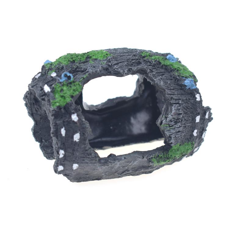 Antique Wine Barrel Aquarium Decor: Fish Tank & Turtle Hiding Spot, Resin 808