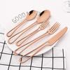 4Pcs Rose Gold Dinnerware Set Knife Fork Coffee Tea Spoon Cutlery Set Stainless Steel Tableware Western Home Kitchen Flatware