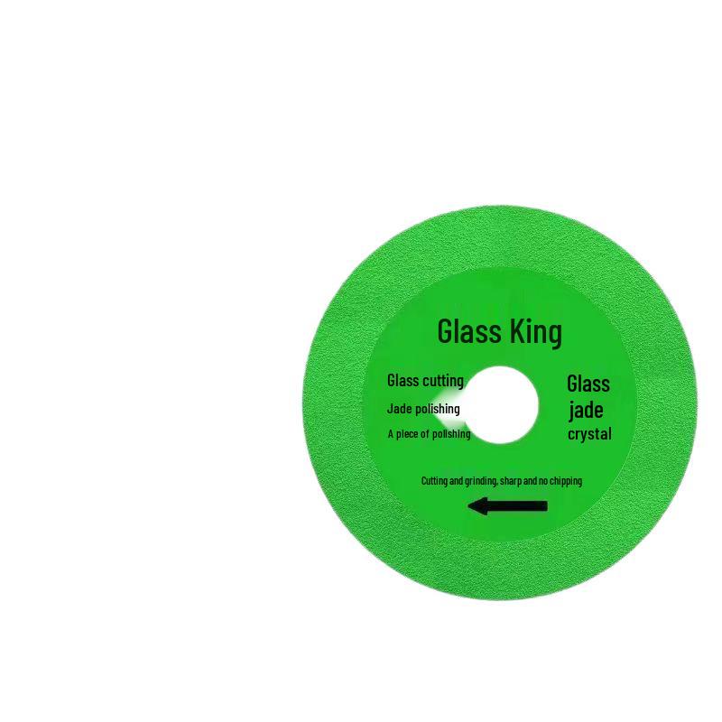 Glass King Cutting Disc for Wine Bottles, Stone, Tiles, Jade; Diamond Grit Blade for Angle Grinders, Edge-Free Design