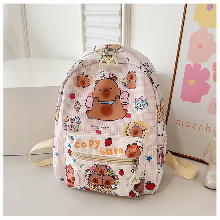 Boys and Girls Printed Backpack Cute Capybara Kindergarten Baby Backpack 2025 New Large-capacity Children's Schoolbag