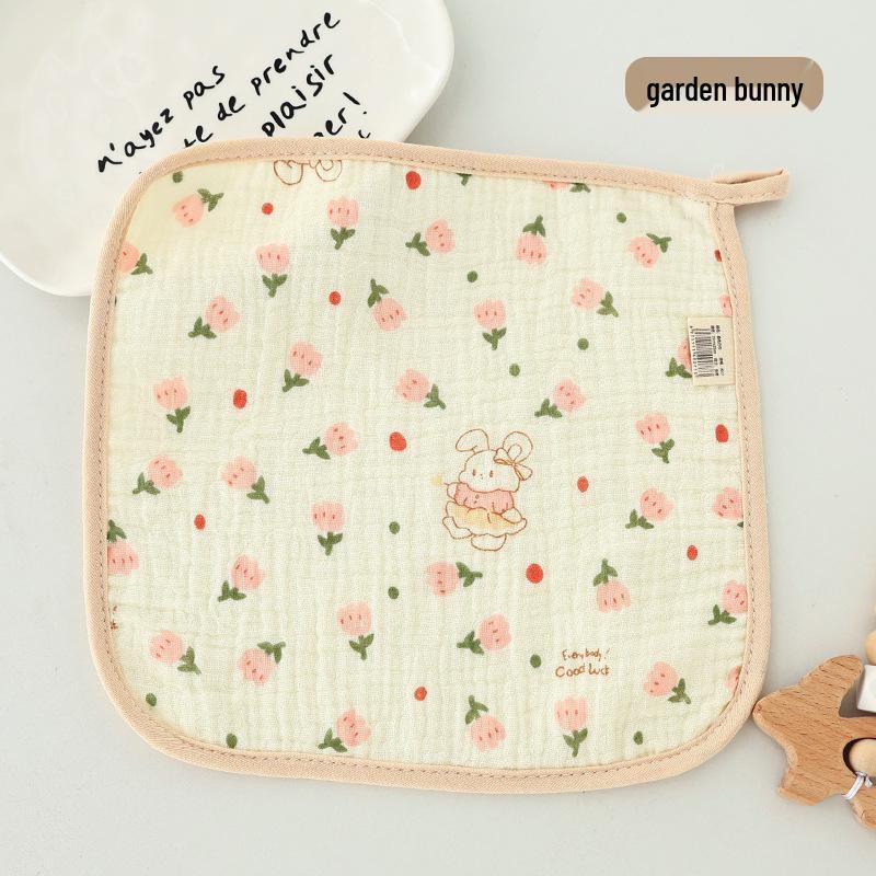 Class A Pure Cotton Four-Layer Baby Gauze Towel and Bib 25x25cm