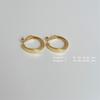 925 Sterling Silver Gold Matte Circle Hoop Earrings for Women - Minimalist Round Metal Design