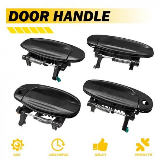 4X Out Door Front Rear Handle L&R Black For 2009 Pontiac G3 Wave Base Hatchback