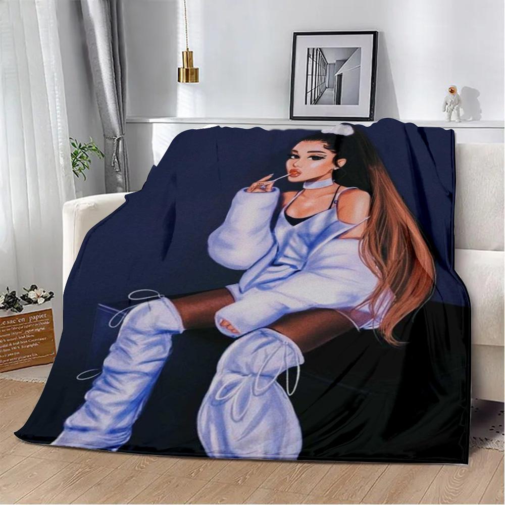 Printed Blanket Picnic Blankets Singer A-Ariana Grande Warm Blanket Soft and Comfortable Blanket Home Travel Birthday Gift