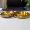 Multiple Sizes Polishing Brushed Texture Circle Shape Tray,Brass Tea Disc Home Cheese Food Plate,Snack Disc Table Decoration