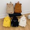 Corduroy bear backpack college style girl cute backpack student casual cartoon large capacity schoolbag