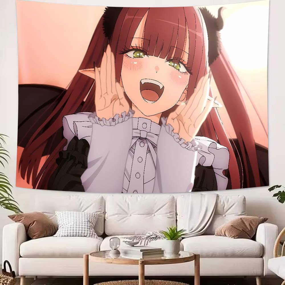 Large Kawaii Pretty Girl Marin Kitagawa Tapestry Wall Hanging Wall Rugs Dorm Decor Blanket Camping Decoration Tapestry