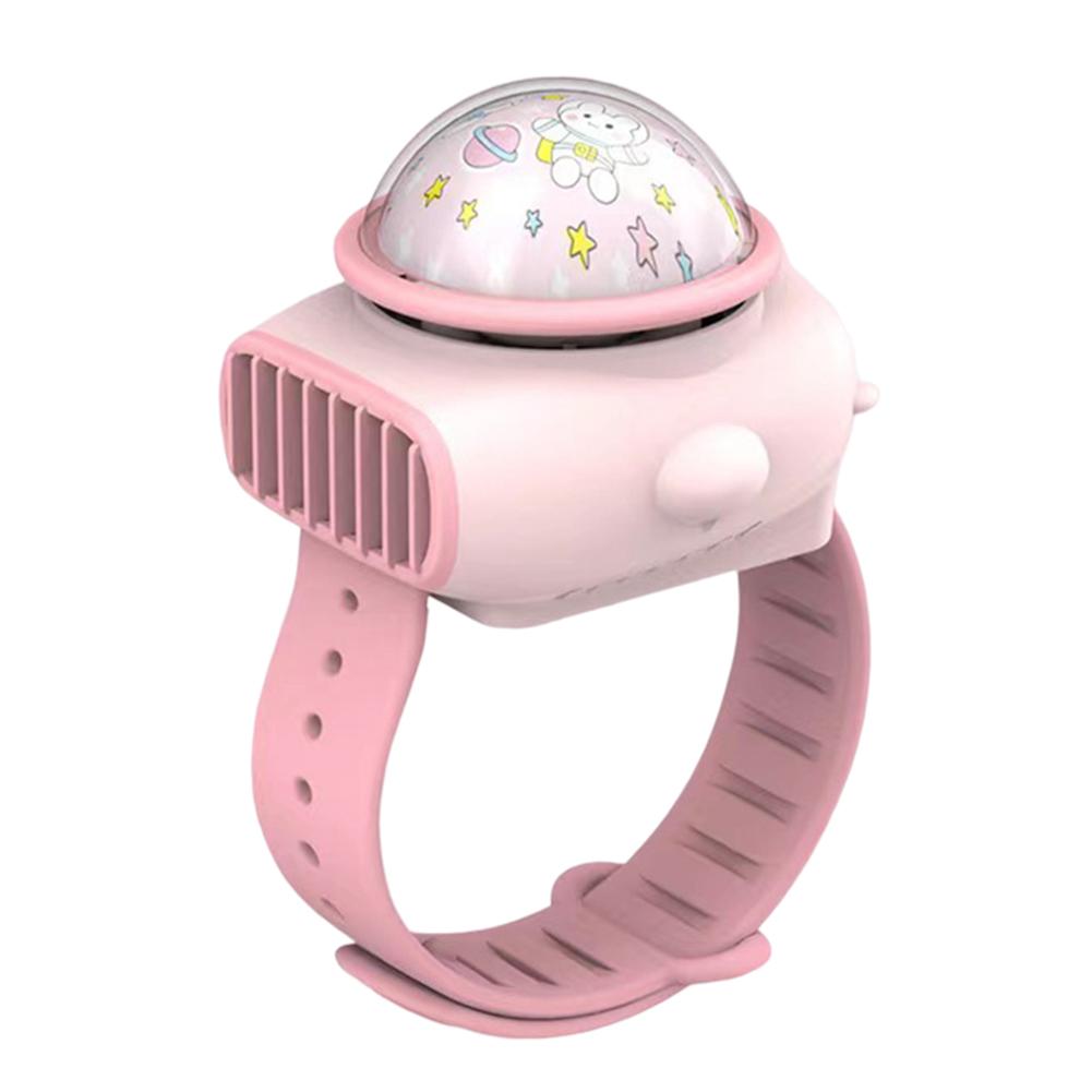 

Rechargeable Watch Projection Fan Usb Charging Small Watch Cooling Fan For Indoor Outdoor Baby Stroller Accessories Cooler Watc розовый