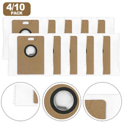 4/10 pièces Sac à poussière de remplacement 3,5 L Pour Robot Aspirateur Narwal Pour Freo S, Fibre soufflée à l'état fondu et Couche de filtration non tissée