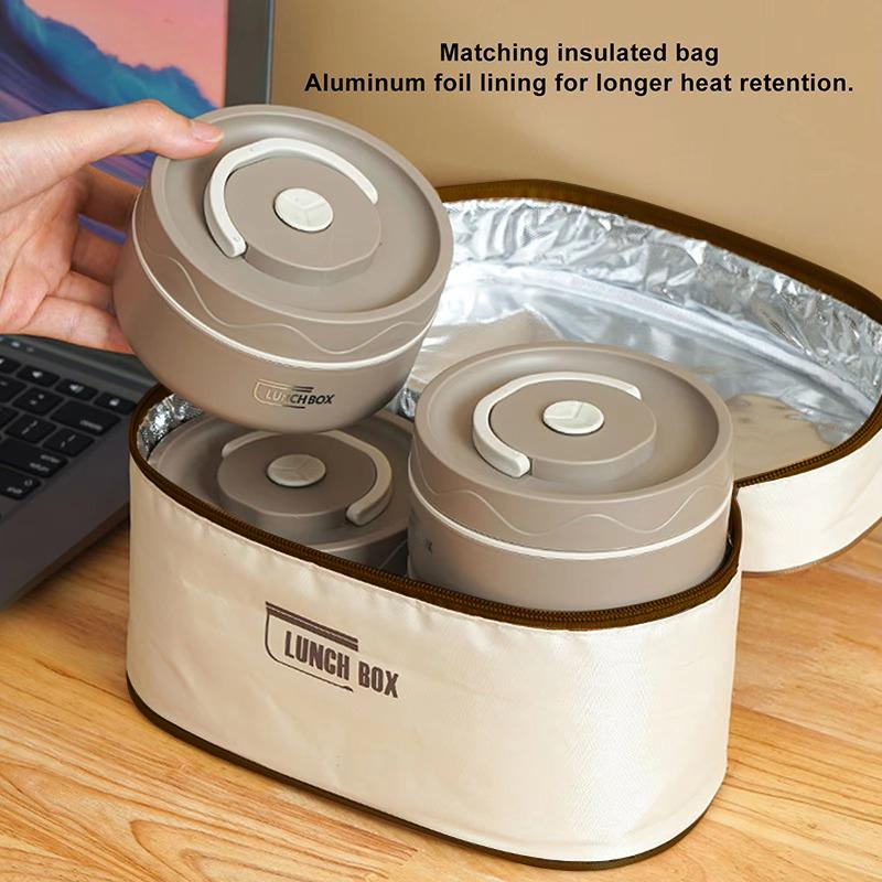Lunch Box Insulation Bag Portable Bento Handbag For Office Worker Student -No Bowl Aluminum Foil Large Capacity Thermal Bags