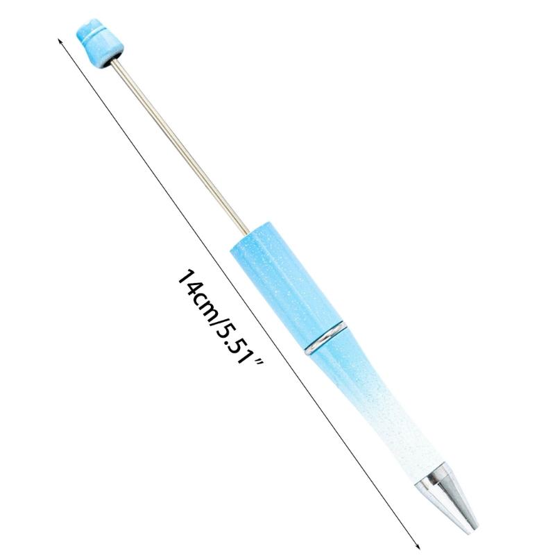 5PCS Beaded Ballpoint Pen Retractable Ballpoint Pen Decompression Pen Toy