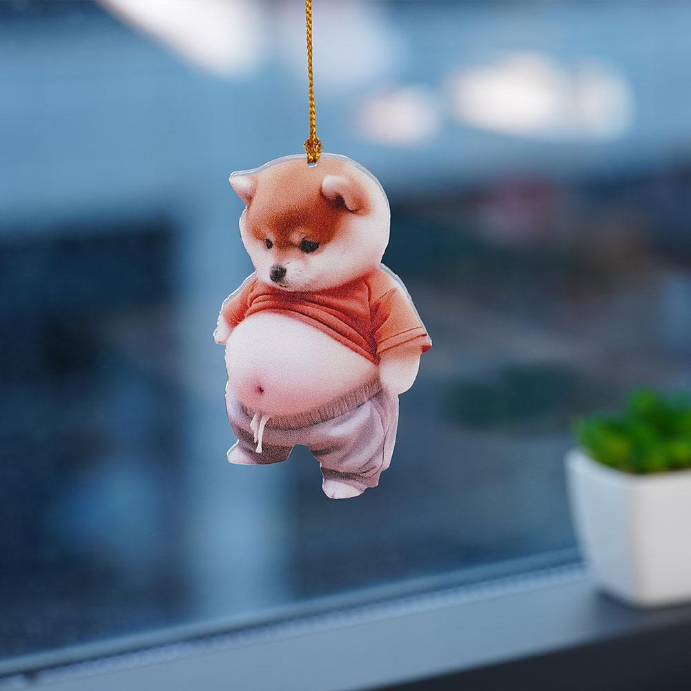 Car Pendant Versatile Charm Fat Shiba Keychain Acrylic Puppy For Car Mirror Backpacks for Home Party Thanksgiving Gift Decor