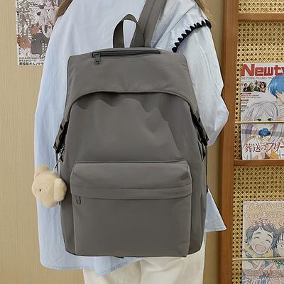 The Schoolbag Is Simple and Versatile, the Korean Version Is Solid Color, Light and Trendy Casual Back.