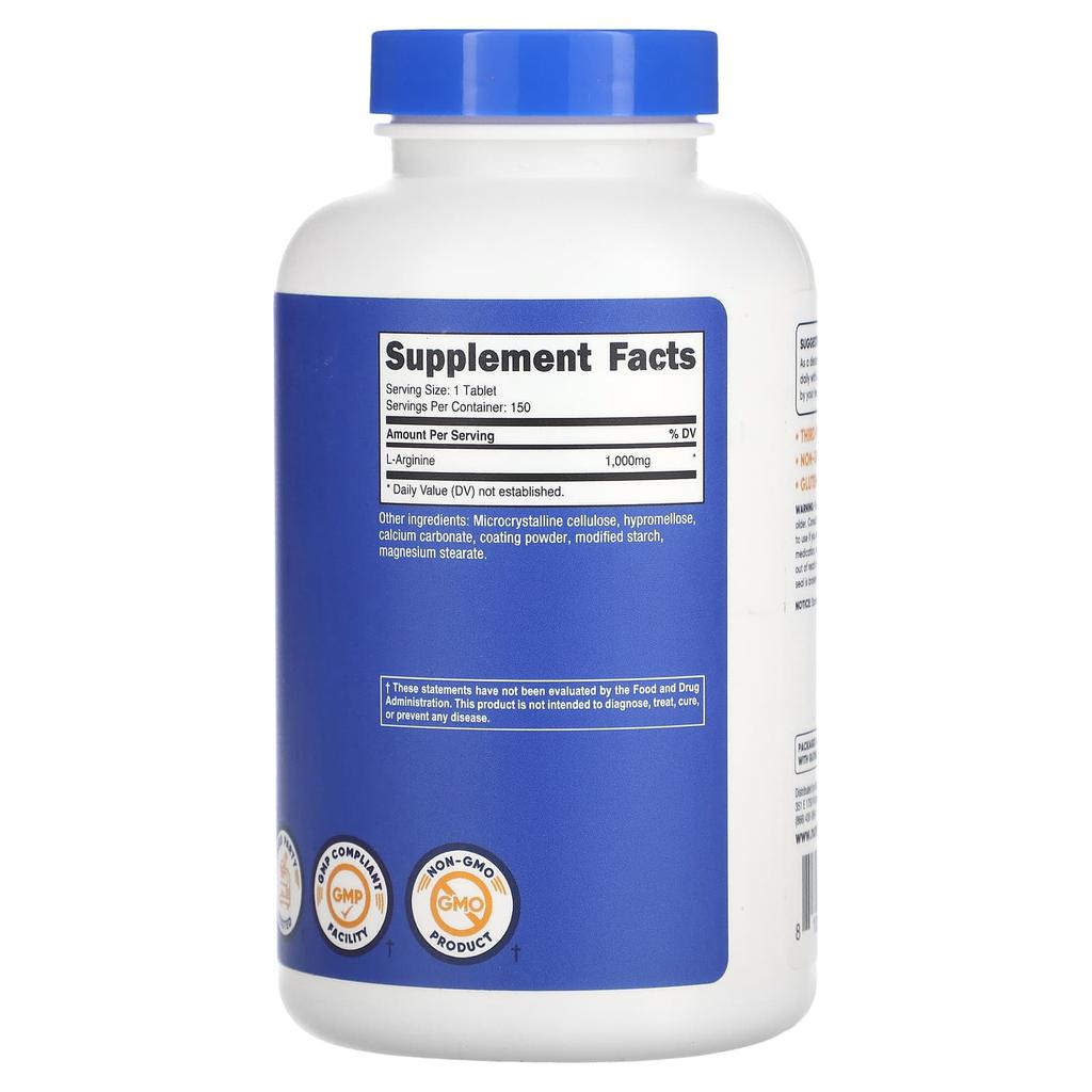 L-Arginine, 1,000Mg, 150 Tablets