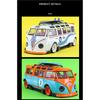 1/24 Volkswagen T1 Bus Gulf Oil Martini Low Ride Wide Body Modifiziert Legierung Metall Diecast Modellauto Sound & Licht Hobby Geschenke Junge