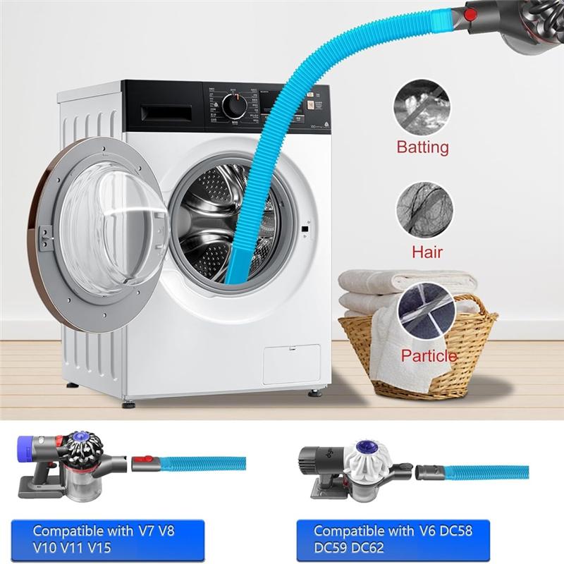 AD23-Fussel-Staubsauger-Aufsatz-Set für Dyson V15 V12 V11 V10 V8 V7 Gen5 V6 DC58 DC59 Trocknerschlauch und Reinigungsbürste