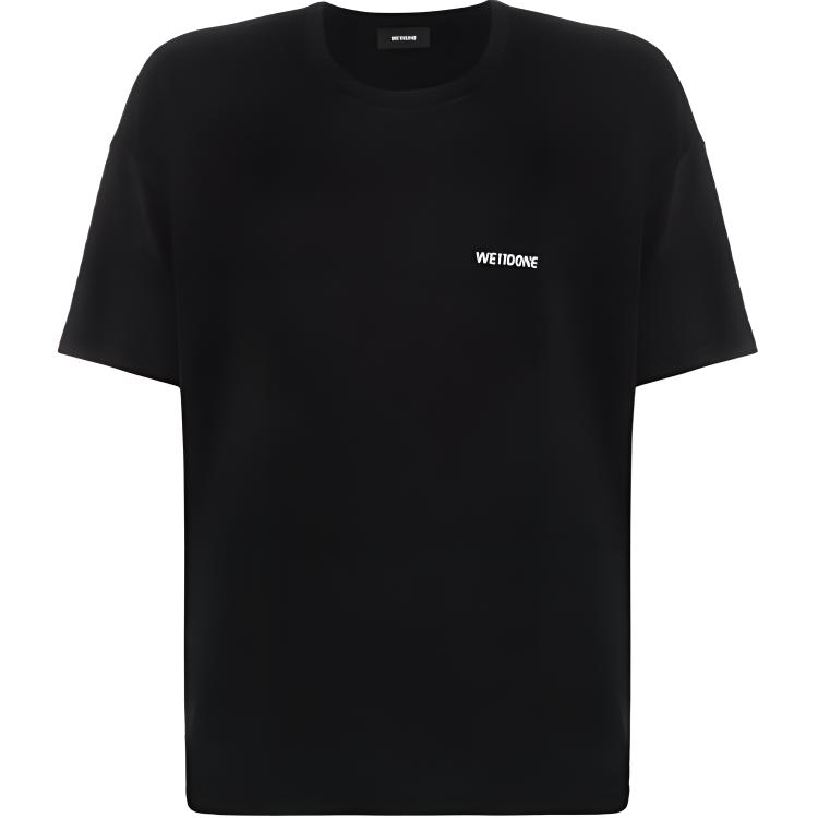 We11done Street Style Loose Fit Round Neck Short Sleeve T-Shirt Unisex Tops WD-TP2-20-710-U-BK