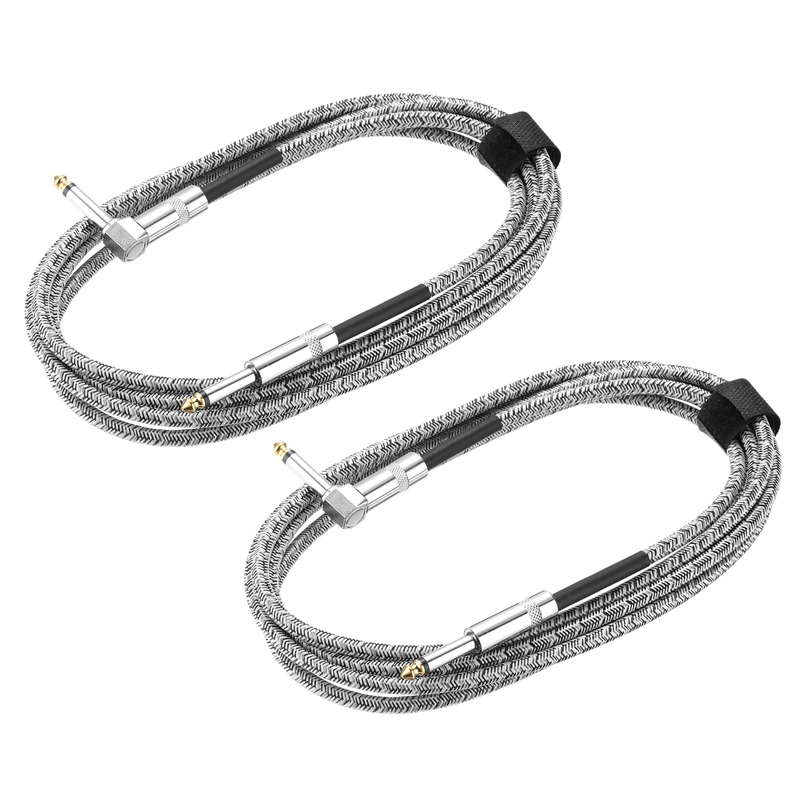 

uxcell 2-Piece Guitar Instrument Cable, 10 Feet, 14 to 14 6.35mm Straight to Right-Angle Jack Stereo Audio Interconnect Cord, Balanced Line for