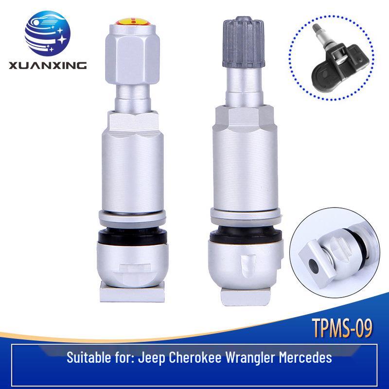 

TPMS-09: Подходит для Jeep Wrangler и Mercedes Cherokee Датчик давления в шинах с алюминиевым вентилем TPMS-09 with nylon cap