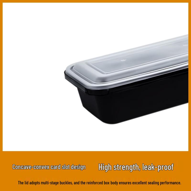Disposable Rectangular Food Container with Lock Lid