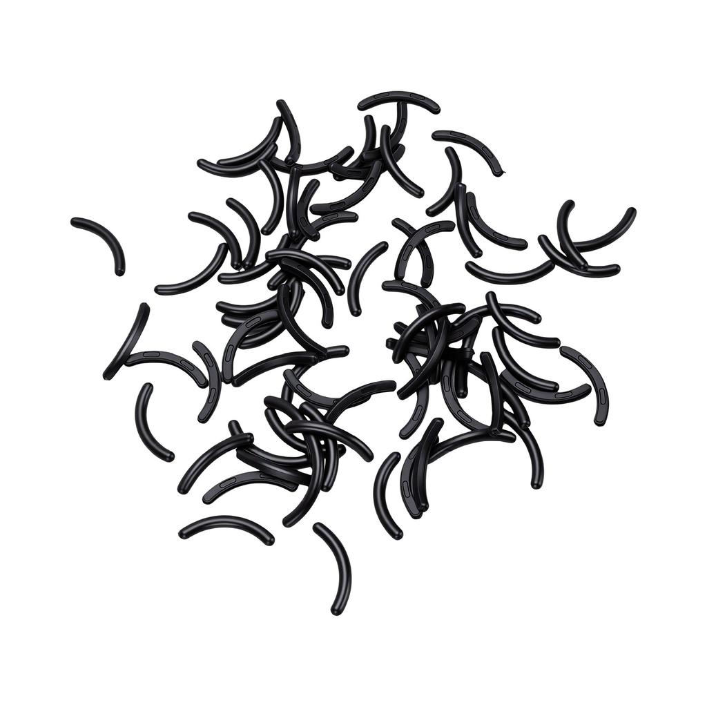 80PCS Eyelash Curler Pads Silicone Eyelash Curler Replacement Refill Pads with Clear Storage Box Black