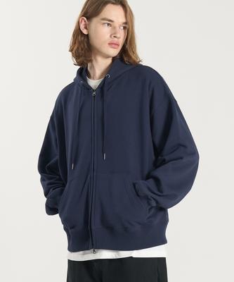 Sweat à capuche zippé 2 voies couleur caramel (Marine)