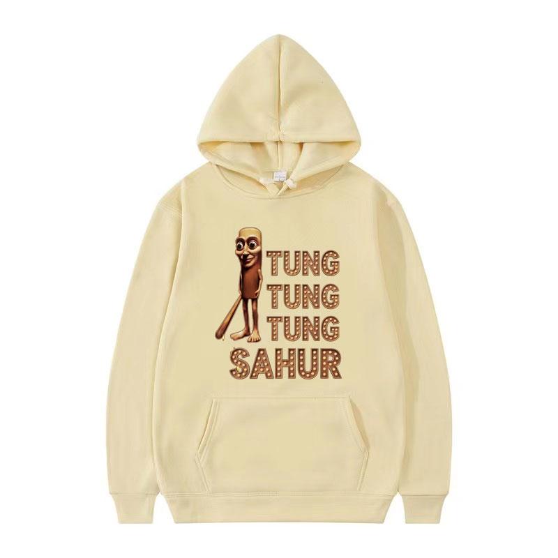 Funny Tung Tung Tung Sahur Italian Brainrot Meme Hoodie Unisex Humor Long Sleeve Hoodies Men Casual Hip Hop Oversized Sweatshirt