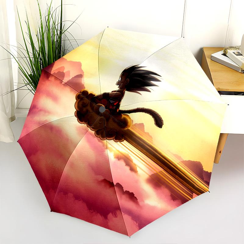 Dragon Ball Z Characters pattern, automatic folding umbrella, portable and foldable design, 8 ribs, a Christmas or birthday gift.