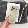 Minimalist Bow Mirror Phone Case For iPhone 17 Pro 16 15 14 Pro Max with Glitter Shockproof 17pro  Protective  Cover Cases