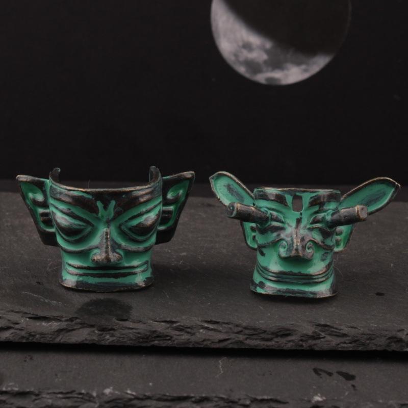 Sanxingdui Bronze Statue Standing Figure Blessing Mask Divine Bird Home Decor Craft National Trend Cultural Creative Souvenir Gi