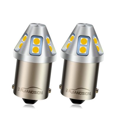 2 Peças Lâmpada LED 1156 6V 24V Branco Quente BA15S 7506 Lâmpada LED 6-30V para Carro, Motocicleta, Não Polarizada