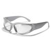 Xunge Silver Y2047Y2k Tech Style Large Frame Sunglasses for Women