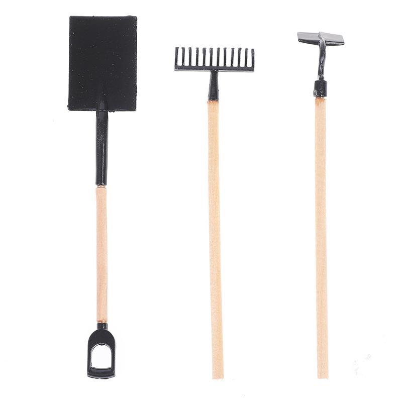 Hot 1:12 Dollhouse Mini Garden Implement Watering Can Scissors Axes Shoes Rake Garden Pool Doll Decor Accessories