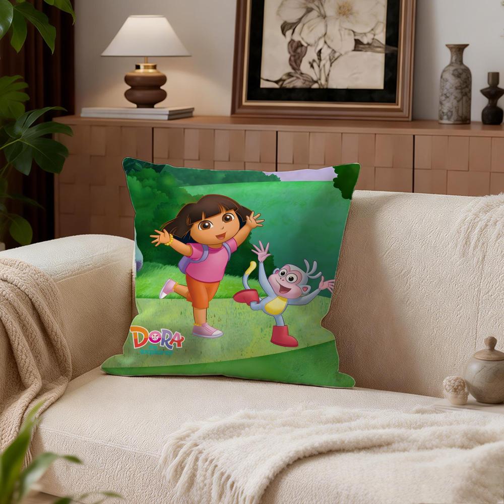 Kids Dora the Explorer Cushion Cover Cushion Cover Set 4Pcs 50x50 45x45 40x40 Pillowcase Decorative Sofa Home Decor