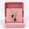 Blue Sapphire Dual Drop Wave Design Pendant - Stelring Silver