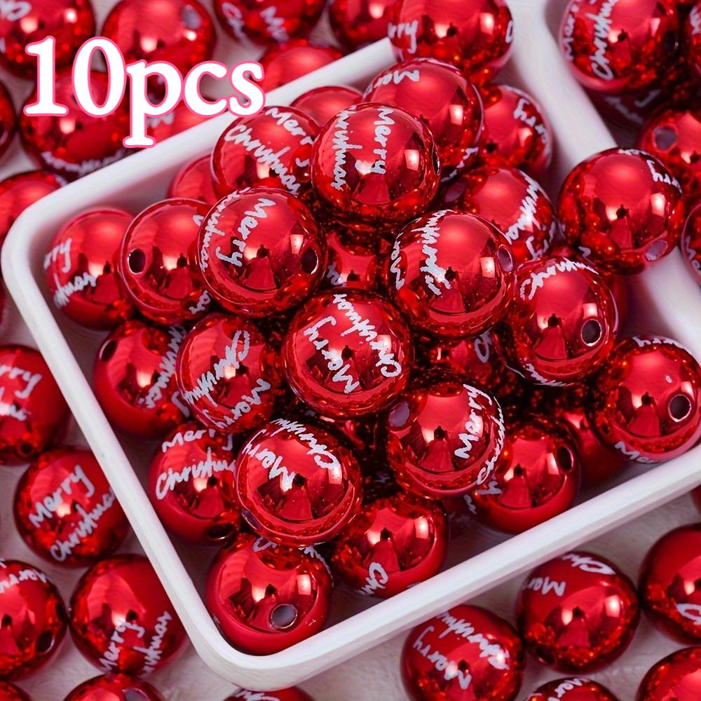 

10/50 шт. Красные Рождественские Акриловые Бусины - 16 мм Праздничные Декоративные для DIY Ювелирных Изделий, Брелоков, Ремней для Телефона и Поделок, Декор