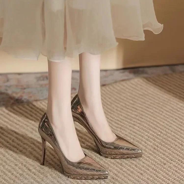 

Новые темпераментные туфли из лакированной кожи Serpentine женские туфли-лодочки на шпильках на высоком каблуке с острым носком на вечеринку Zapatos Mujer 34-40 40