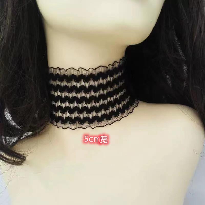 Lace Neck Decoration Fake Collar High Neck Cover Warm Scarf Stand Collar Detachable Neck Strap Elastic Ruffle Blouse Collar