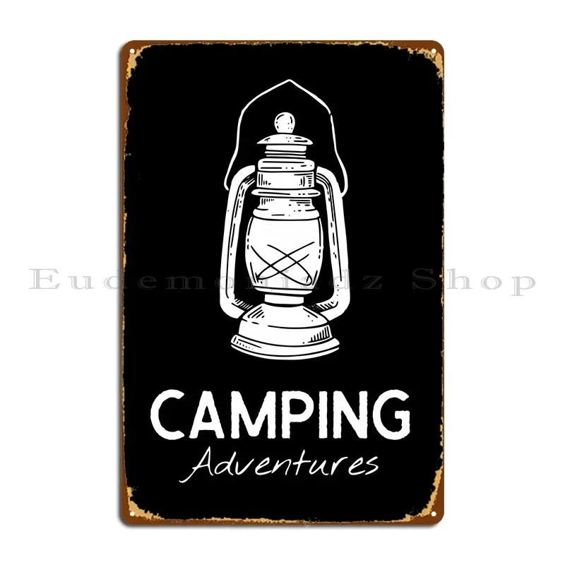 Camping Adventures Metal Plaque Plaques Retro Print Wall Custom Decoration Tin Sign Poster 20x30cm(7.8x11.8inch)